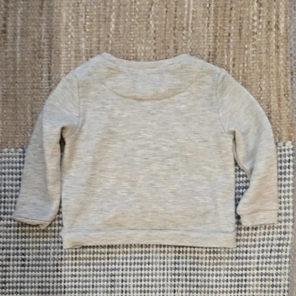 Milly Minis Light Gray Sweatshirt, Fashion Statement, Unicorns, GUC, Luxury Kids - Picture 5 of 5